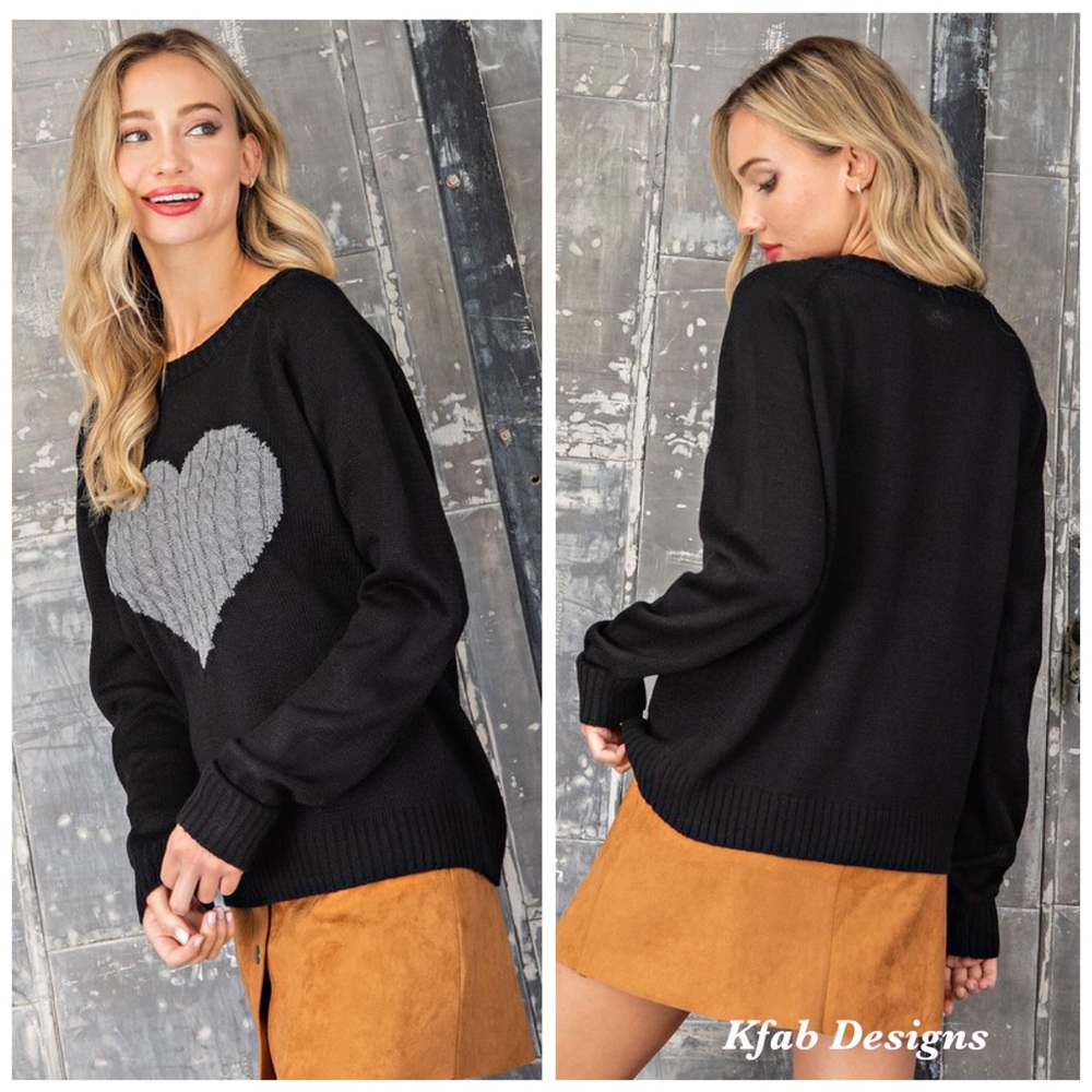 ❤️LAST! Cable Knit Heart Contrast Soft Sweater! - Picture 6 of 6